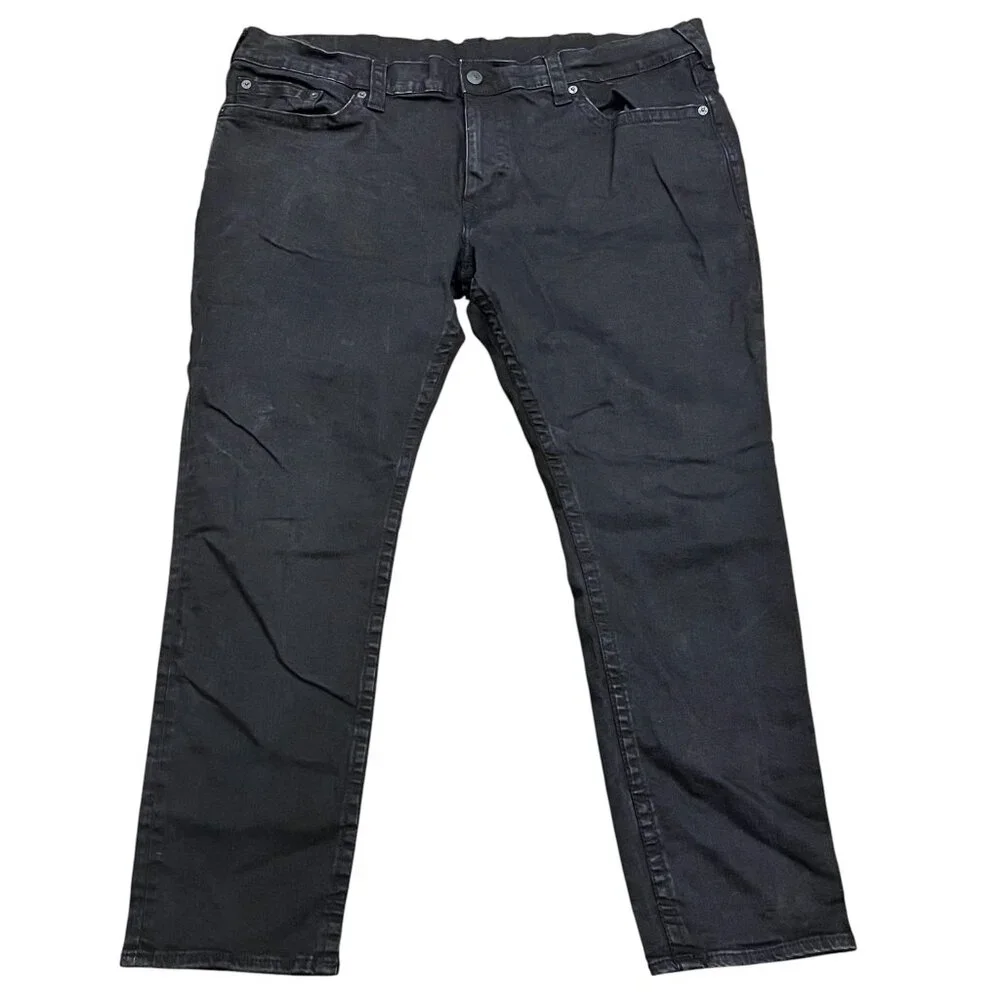 True Religion Geno Relaxed Slim Jeans, Black, 44